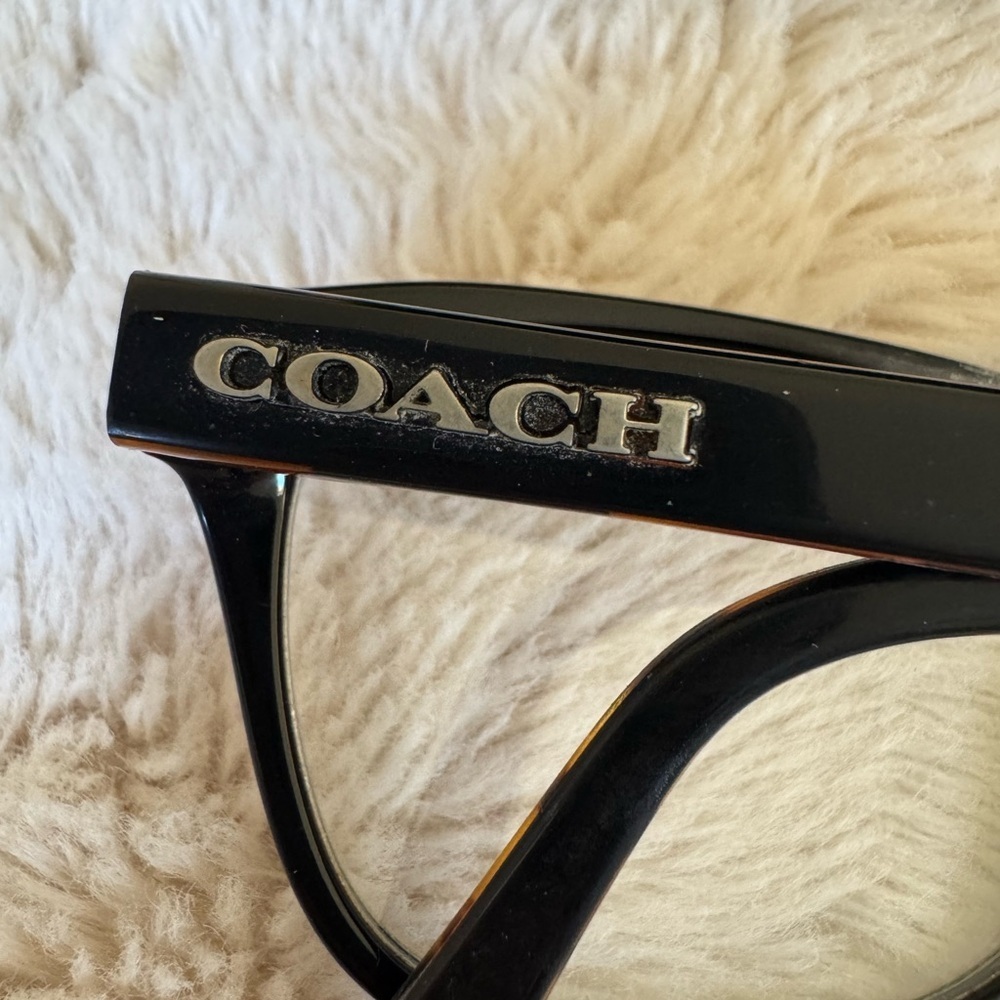 Coach Silver Rectangular Eyeglasses With Black Ca… - image 3